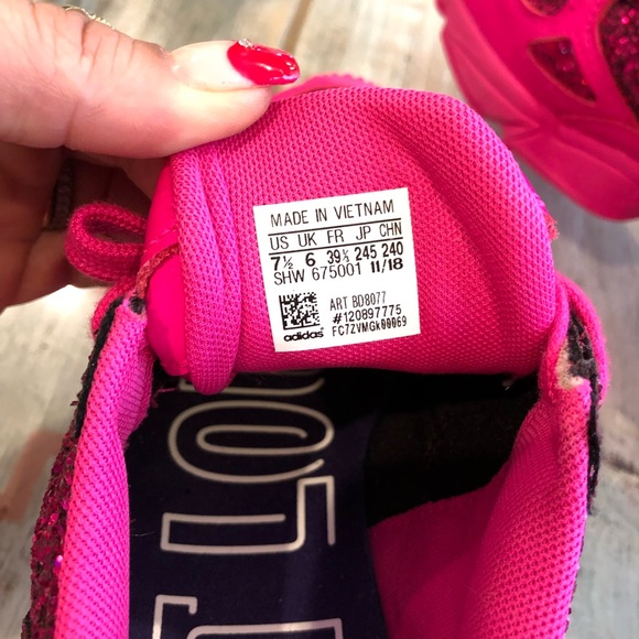 adidas falcon pink glitter